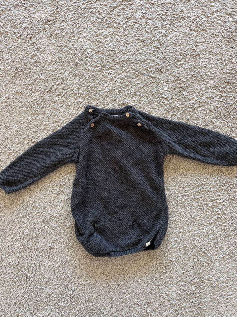 Cozy Knit Baby sweater in Dark Gray